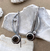Load image into Gallery viewer, Sterling Silver &amp; Smokey Topaz Earrings
