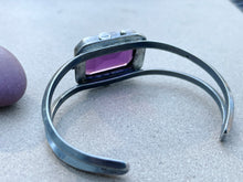 Load image into Gallery viewer, Sterling Repurposed Cuff w/ Amethyst
